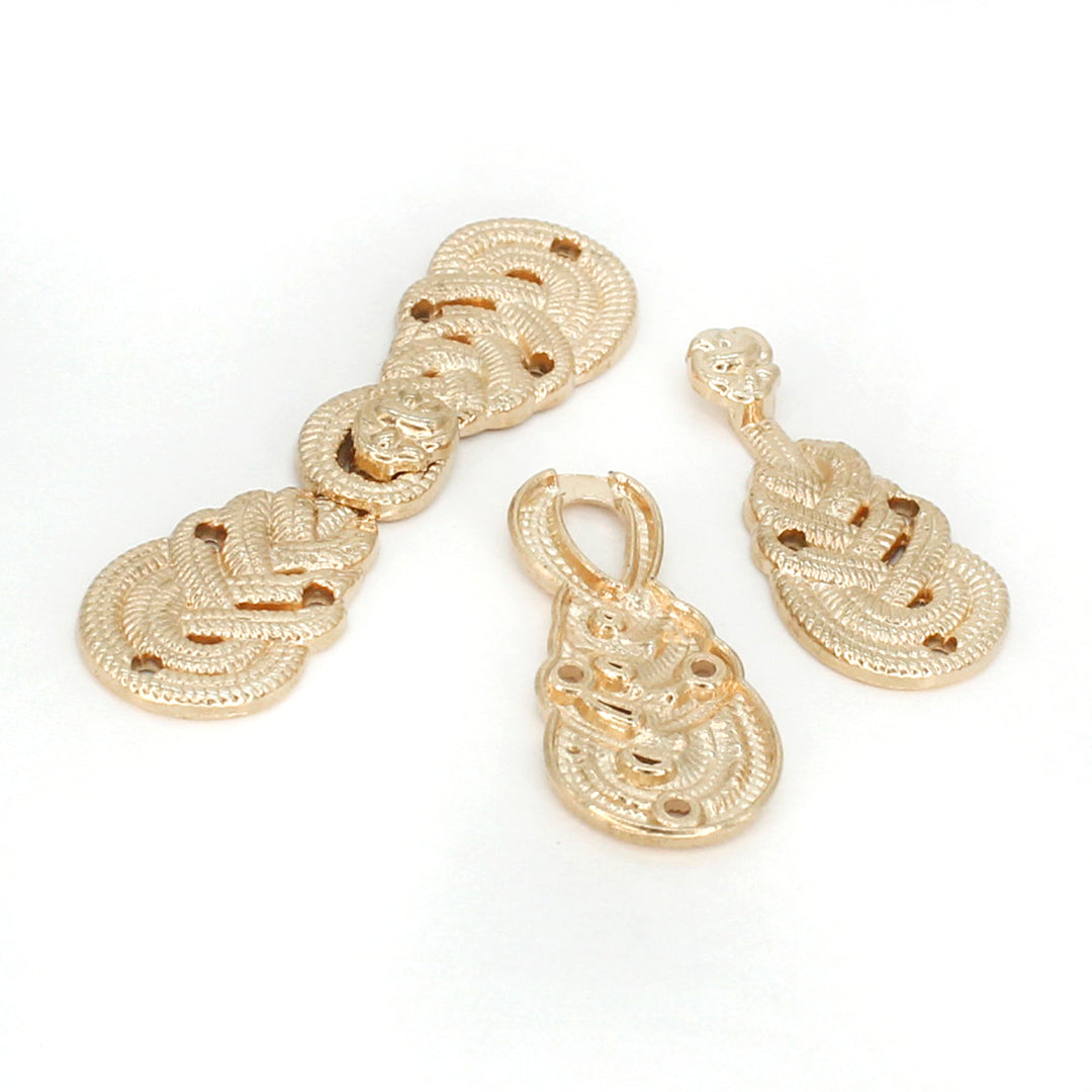 Elegant Celtic knotwork design Frog closure metal button