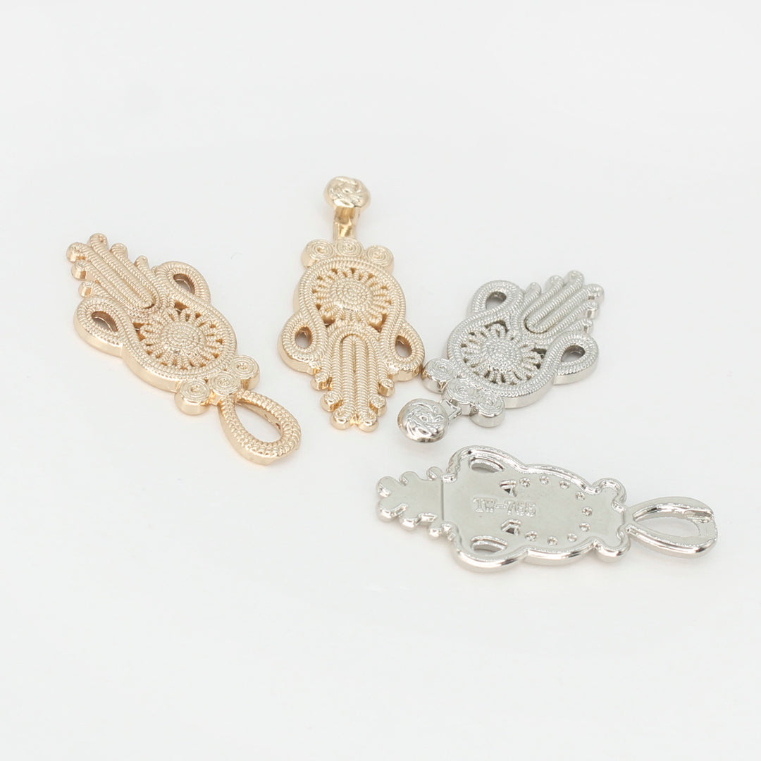 Two side golden sunflower design Frog closure metal button