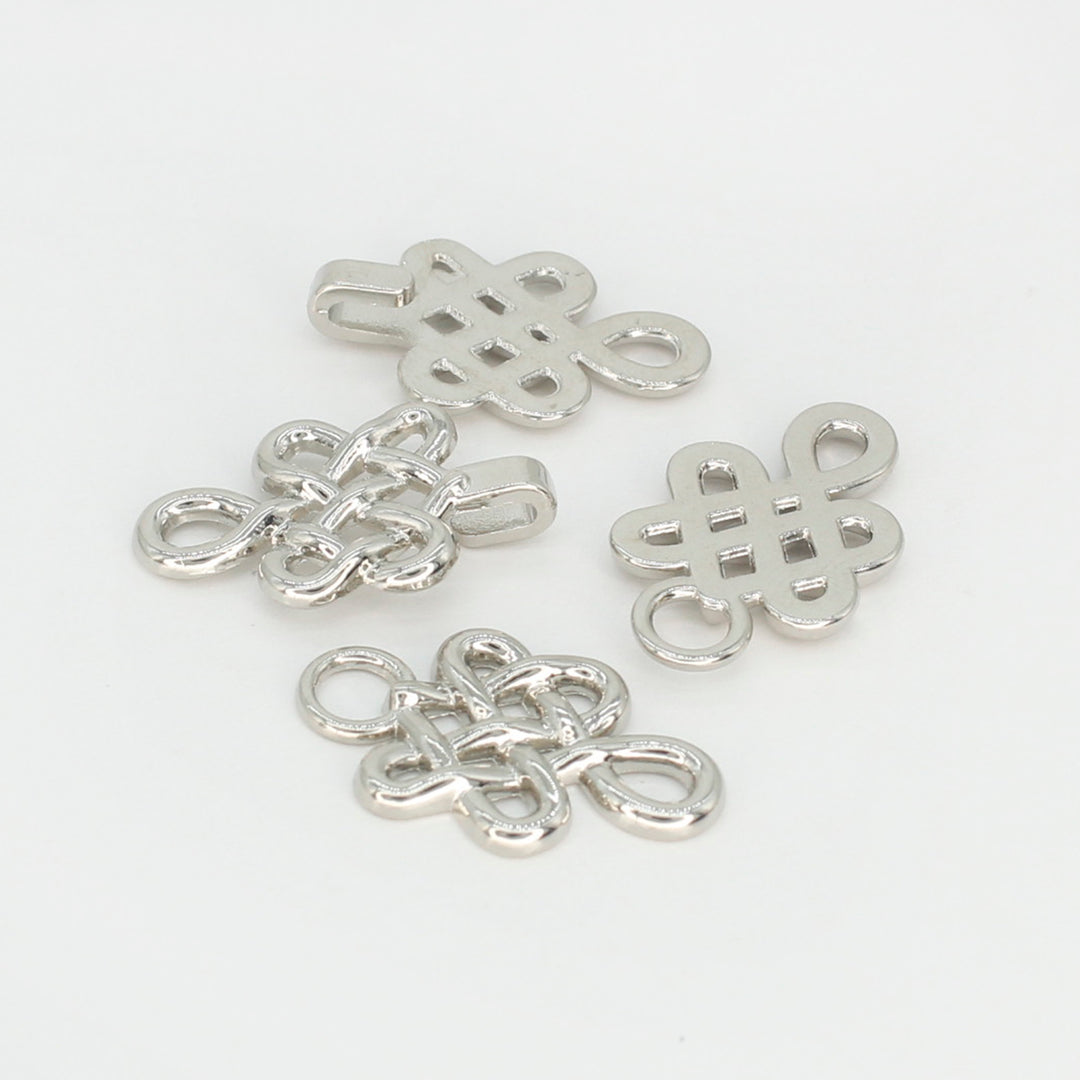 Silver Serenity Spiral Frog Closure Metal Buttons