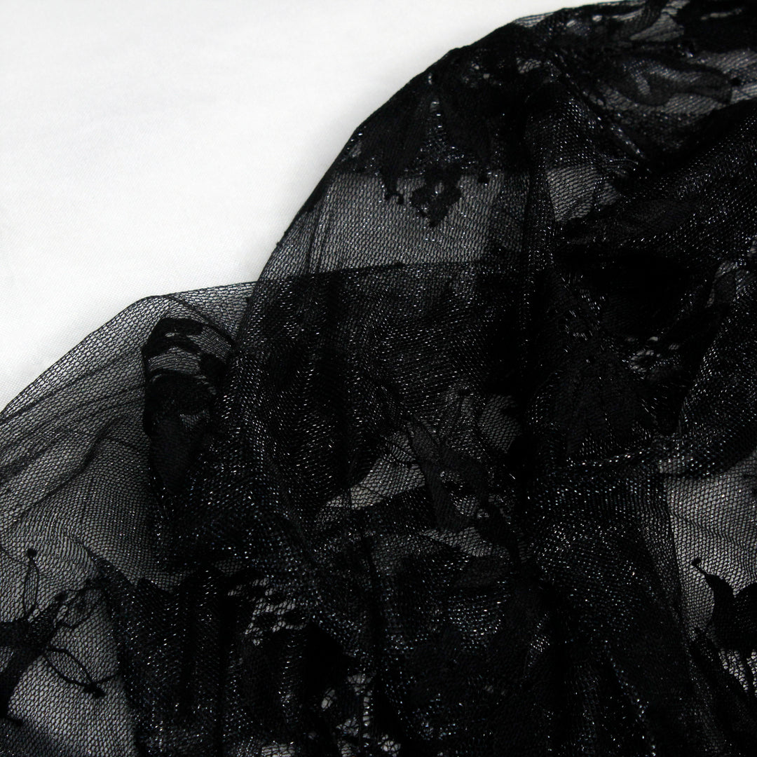 3 Meters Length & 60 Inches Width | Floral Scalloped Eye Lash Lace Fabric