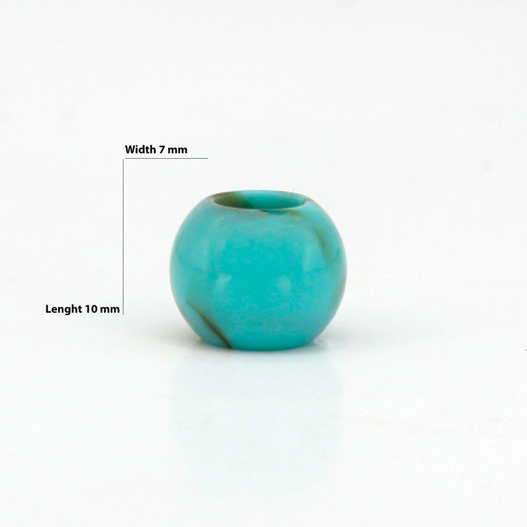 Turquoise Marbled Barrel Beads