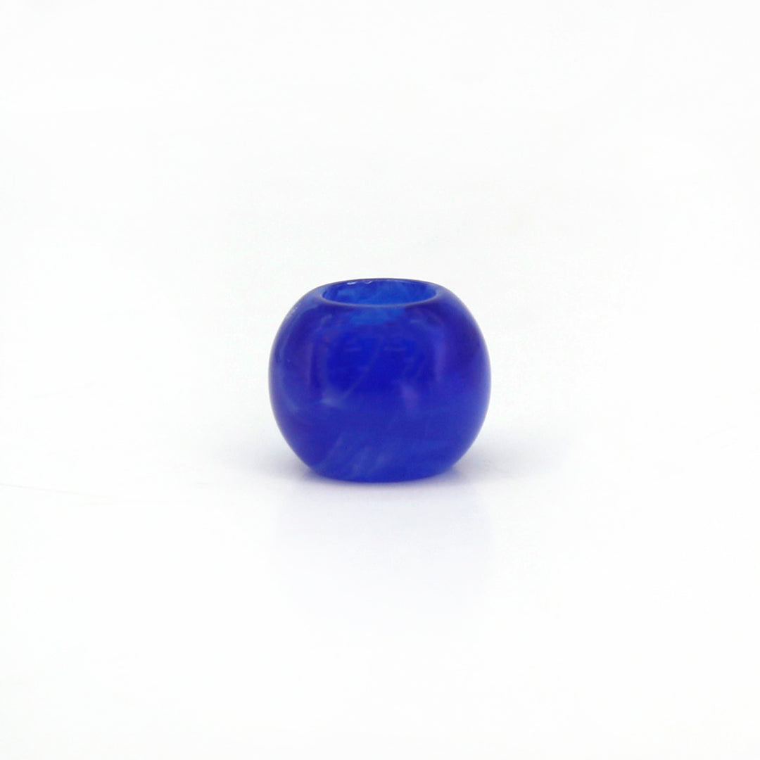 Marbled Blue Barrel Beads