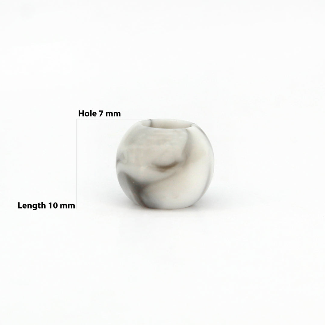 White Satvario marble Stone Resin beads