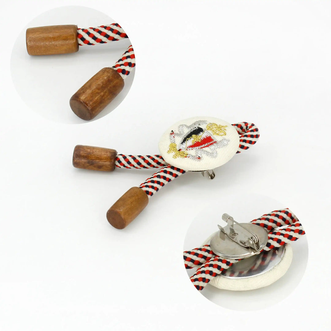 Tricolor Shield Tassel Style Pin