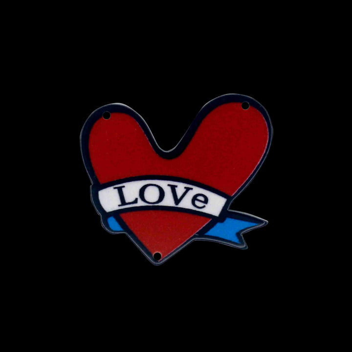 Love Banner Heart Brooch