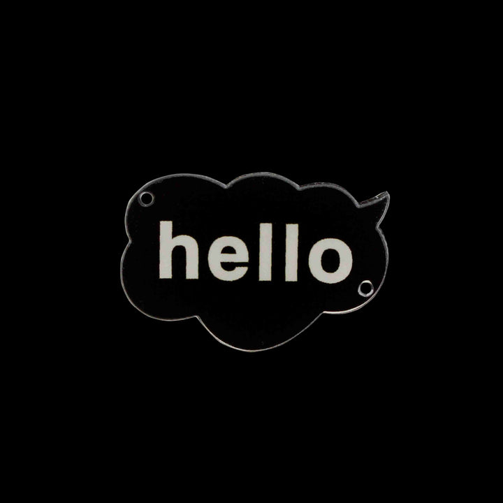 Hello Acrylic Sewable Tag Embellishment
