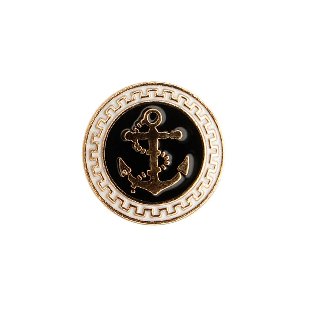 Gold and Black Anchor Metal Buttons | 18mm(28L) & 23mm(36L)