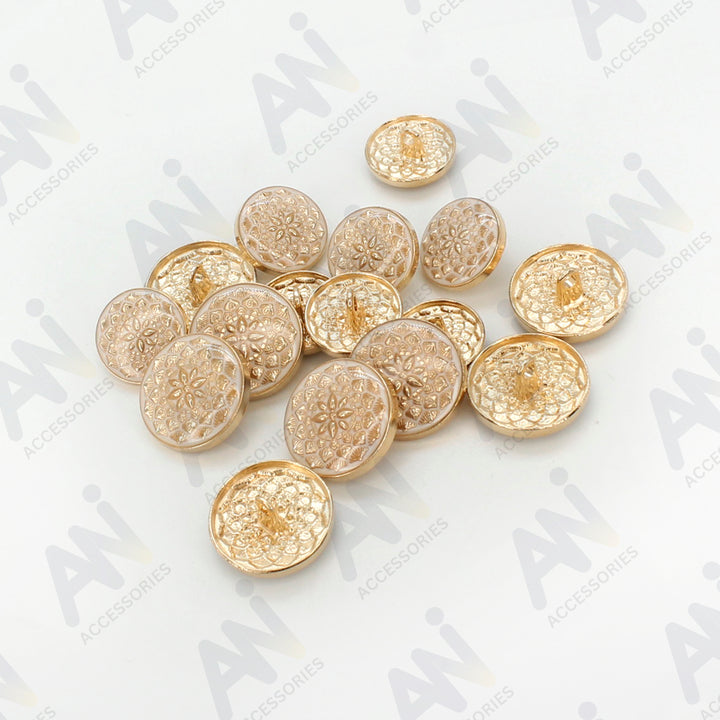 Black and Gold Intricate Floral Buttons