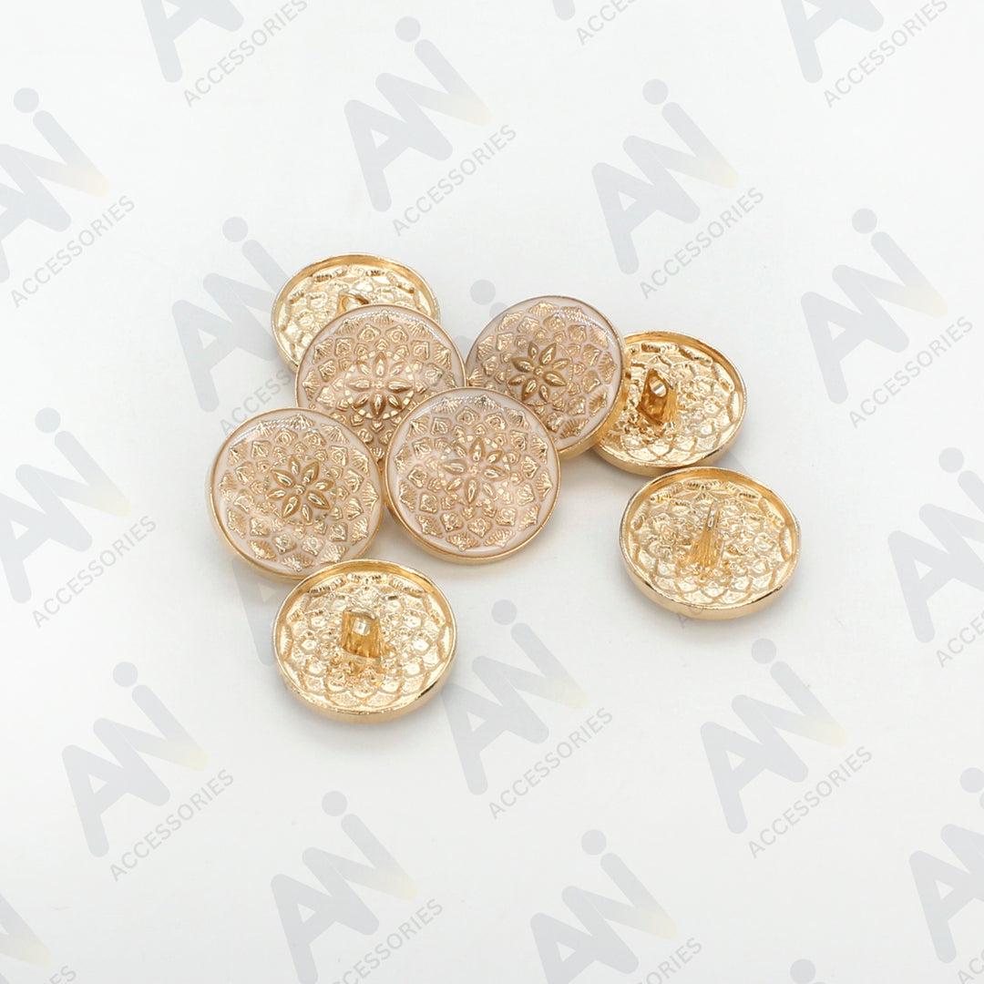 Black and Gold Intricate Floral Buttons