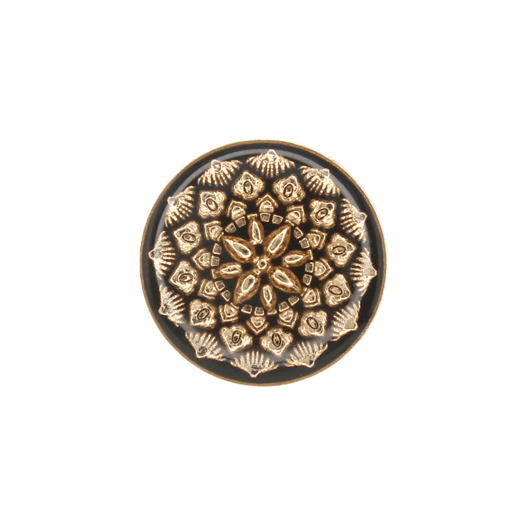 Black and Gold Intricate Floral Buttons