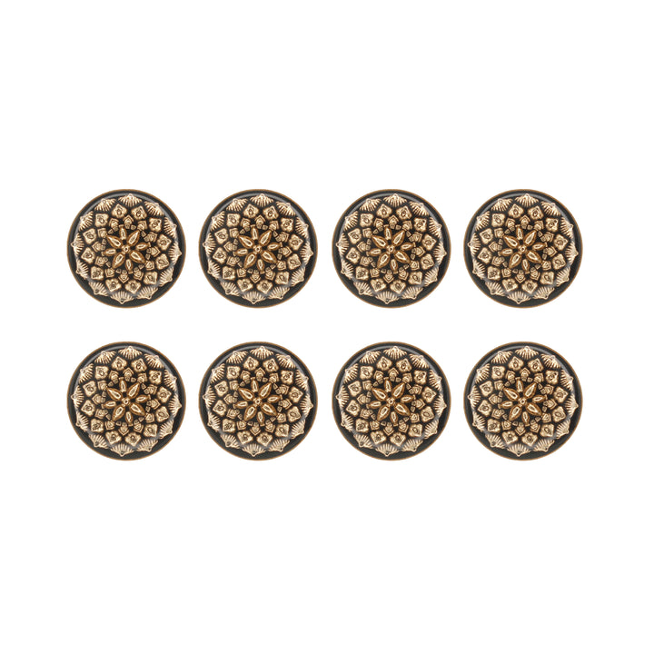 Black and Gold Intricate Floral Buttons