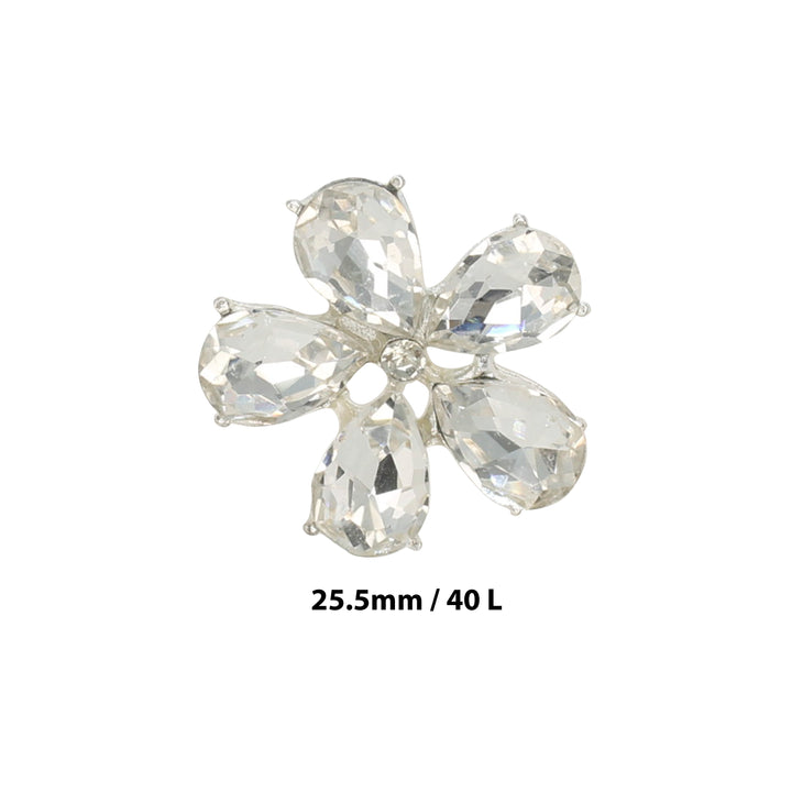 Rhinestone Flower Metal Buttons