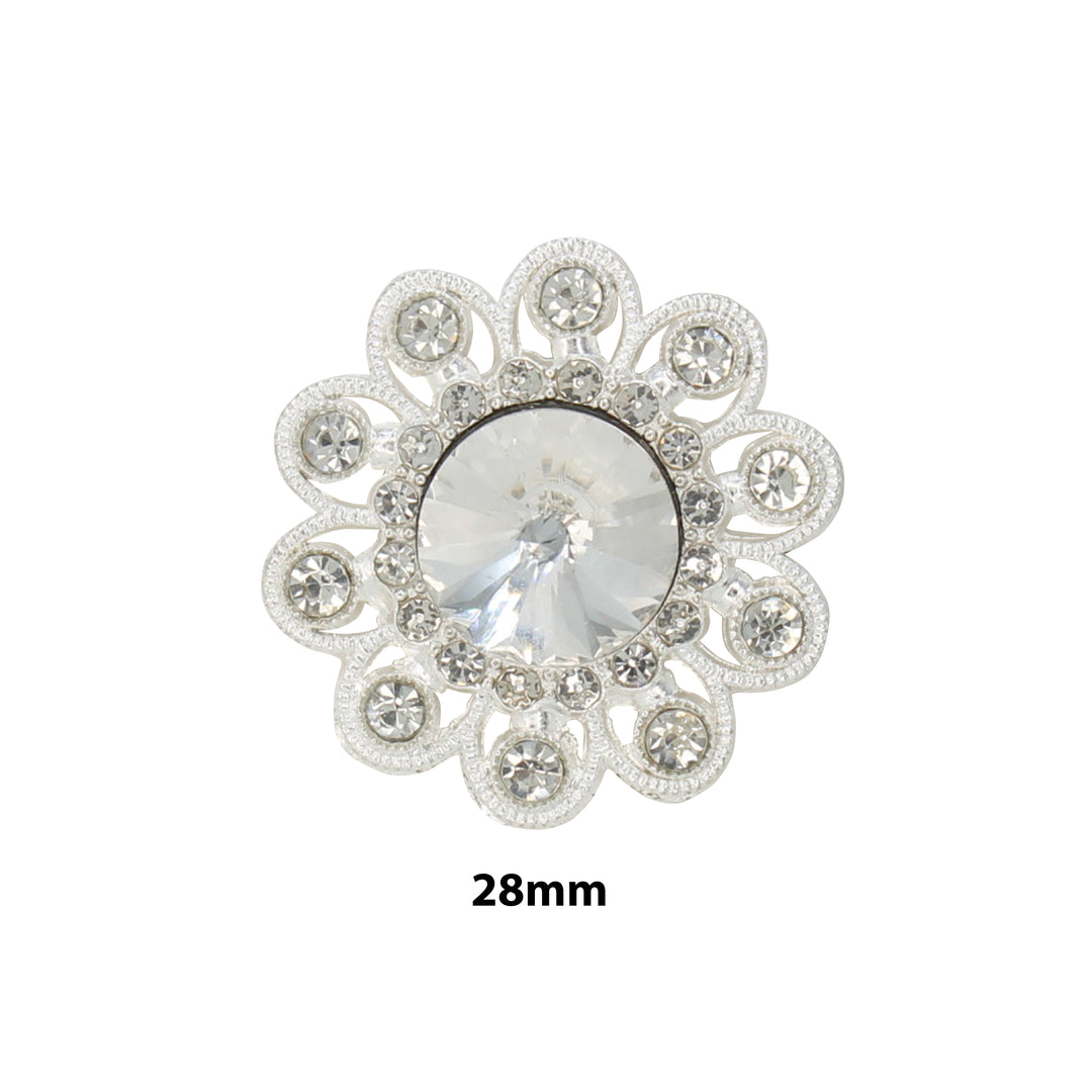 Sunflower Style Dome Rhinestone Metal Buttons