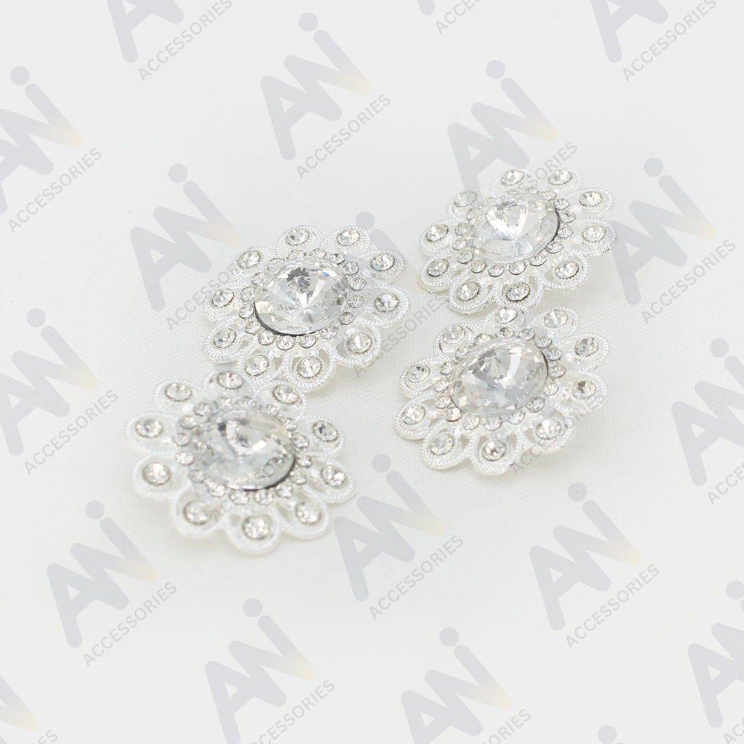 Sunflower Style Dome Rhinestone Metal Buttons