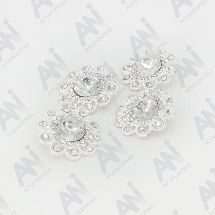 Sunflower Style Dome Rhinestone Metal Buttons