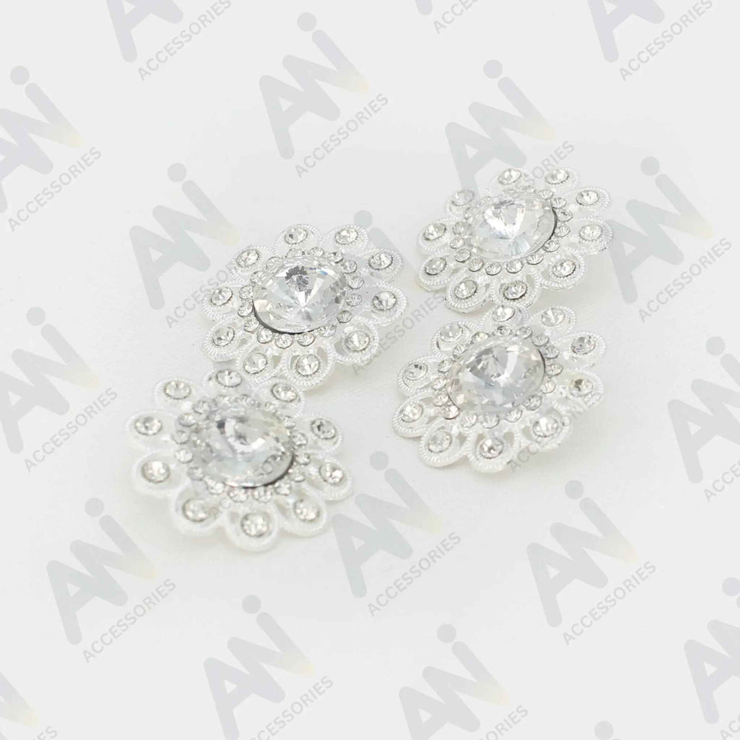 Sunflower Style Dome Rhinestone Metal Buttons | 28mm(44L)