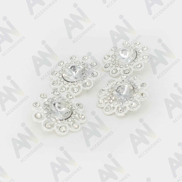 Sunflower Style Dome Rhinestone Metal Buttons | 28mm(44L)