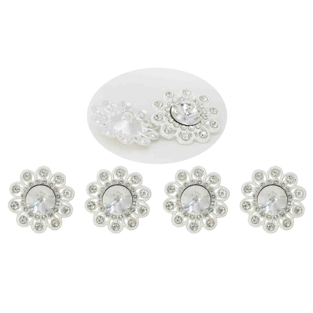 Sunflower Style Dome Rhinestone Metal Buttons | 28mm(44L)