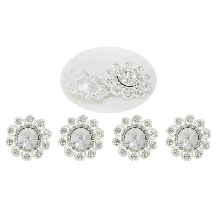 Sunflower Style Dome Rhinestone Metal Buttons | 28mm(44L)