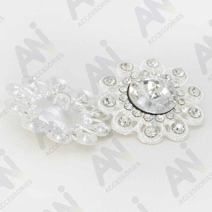 Sunflower Style Dome Rhinestone Metal Buttons