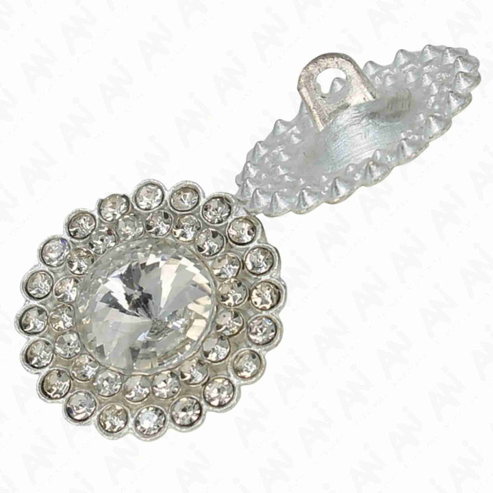 Dome Rhinestone Floral Design Metal Buttons | 20mm(32L)