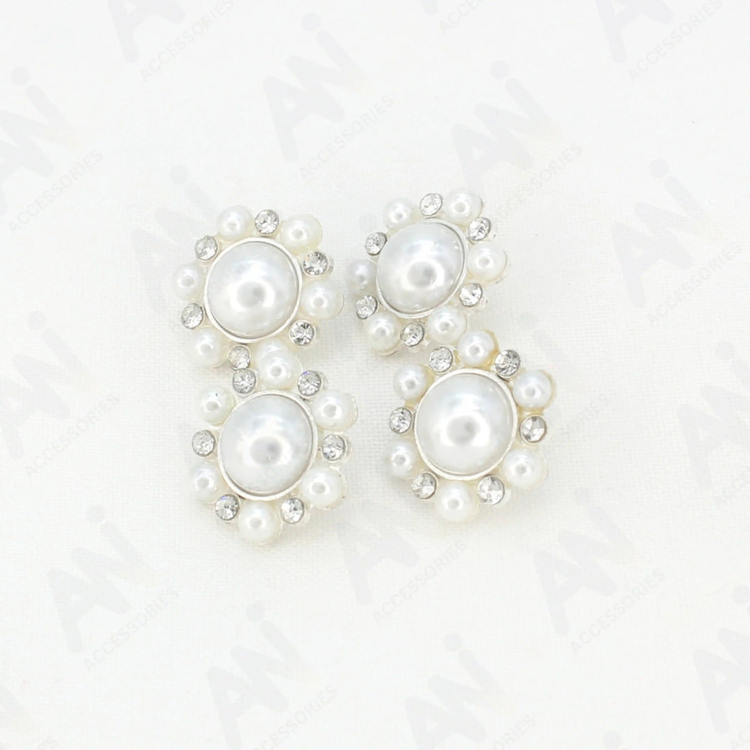 Elegant Dome Pearl Rhinestone Metal Buttons | 20mm(32L)