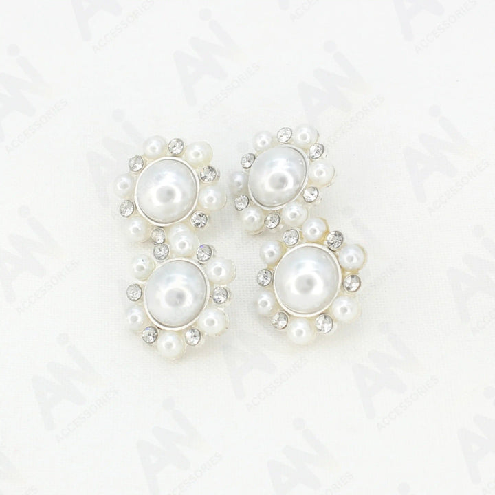 Elegant Dome Pearl Rhinestone Metal Buttons | 20mm(32L)