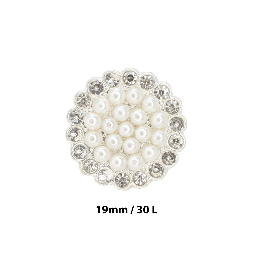 Floral Style Peral Rhinestone Buttons