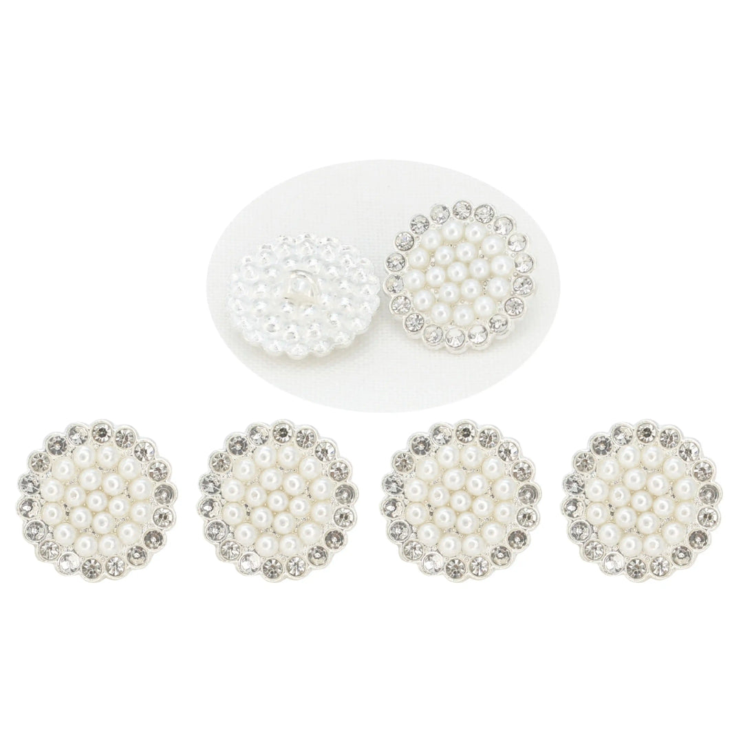 Floral Style Pearl Rhinestone Buttons | 19mm(30L)
