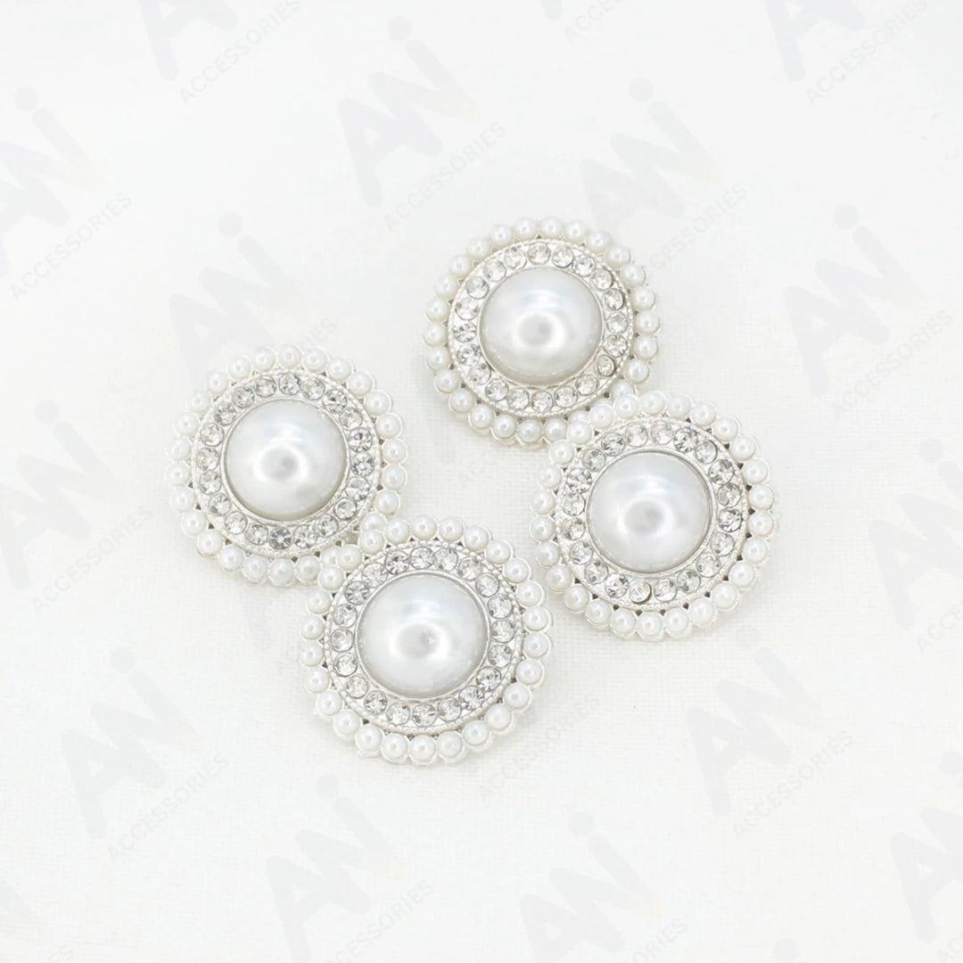Circular Border Dome Style Pearl Buttons | 22mm(34L)