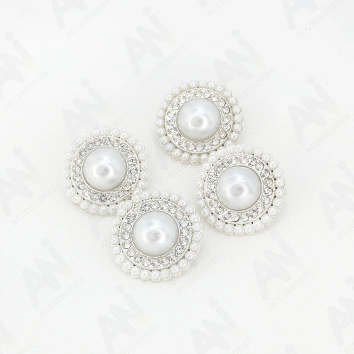 Circular Border Dome Style Pearl Buttons | 22mm(34L)