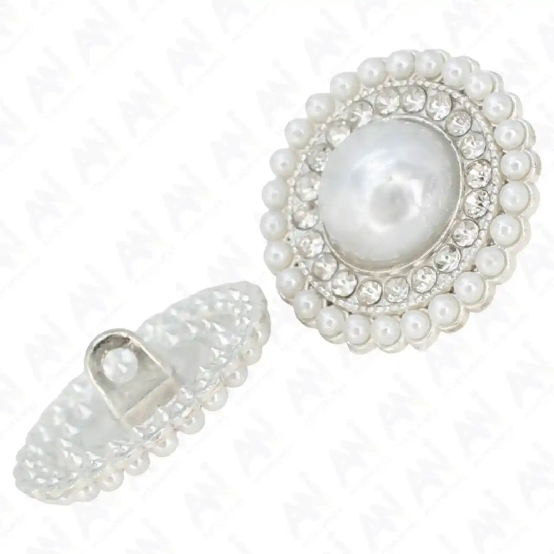 Circular Border Dome Style Pearl Buttons | 22mm(34L)