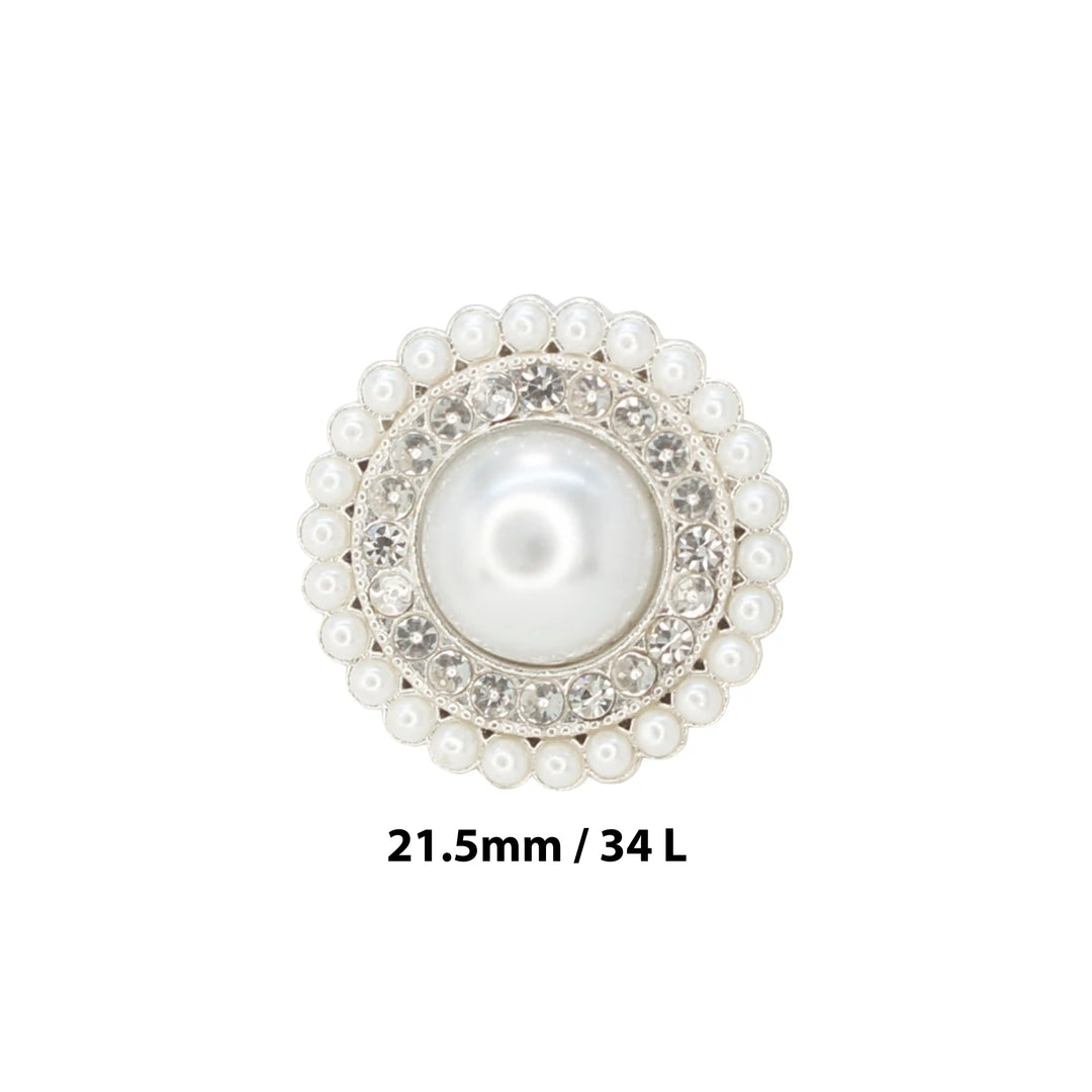 Circular Border Dome Style Pearl Buttons | 22mm(34L)