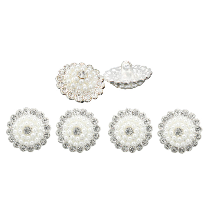 Silver Dome Style Pearl Metal Buttons