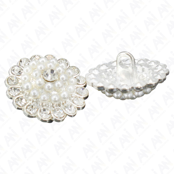 Silver Dome Style Pearl Metal Buttons