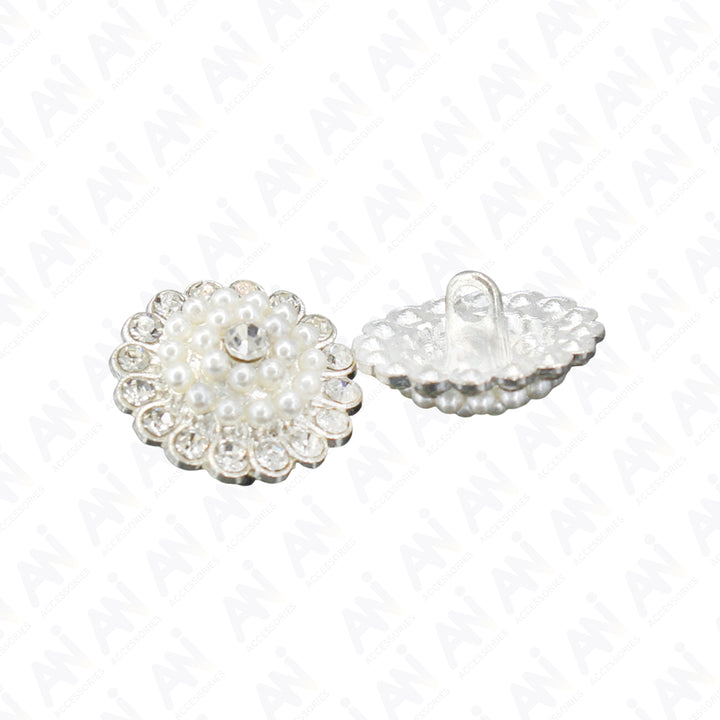 Silver Dome Style Pearl Metal Buttons