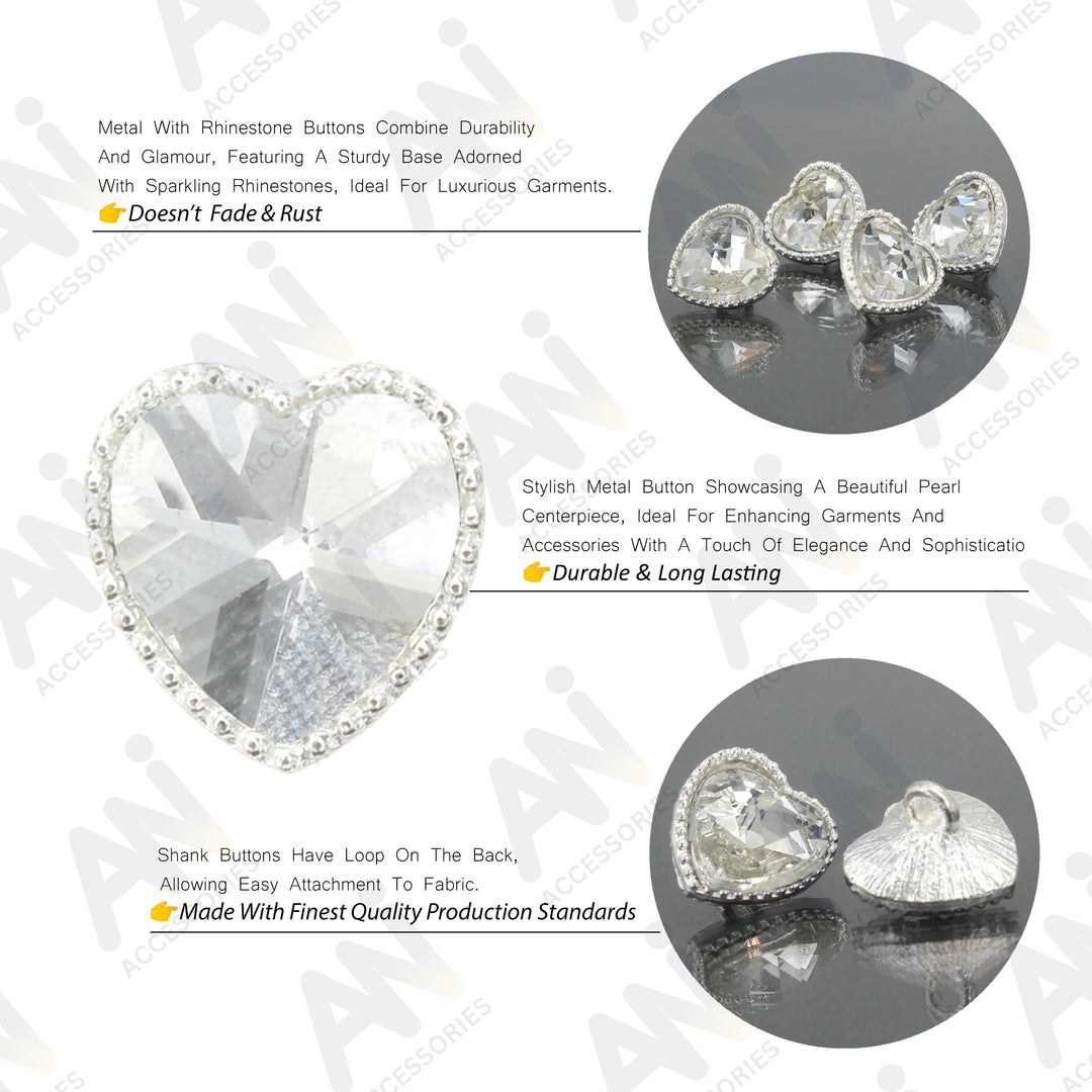 Dome Style Pearl Metal Buttons