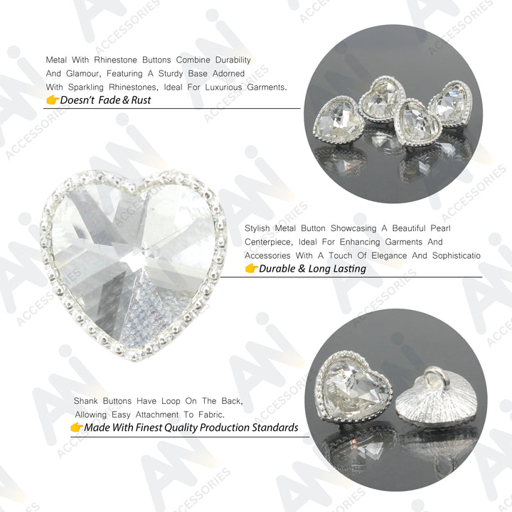 Dome Style Pearl Metal Buttons