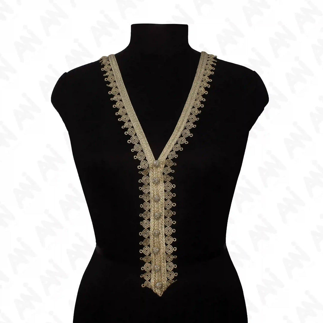 Circular Motif Zari Neckline