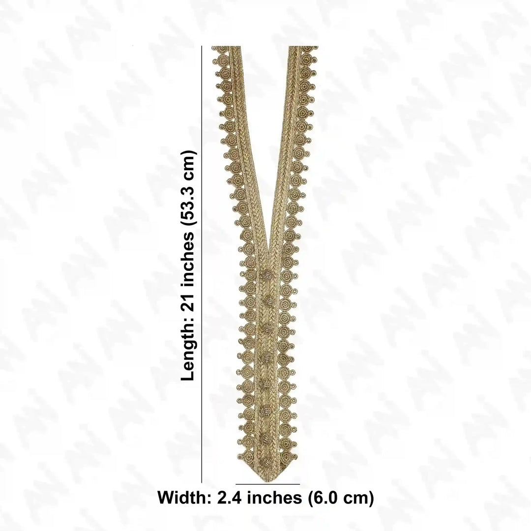 Circular Motif Zari Neckline