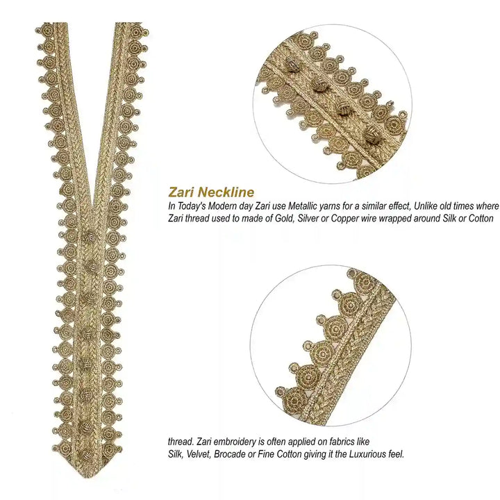 Circular Motif Zari Neckline