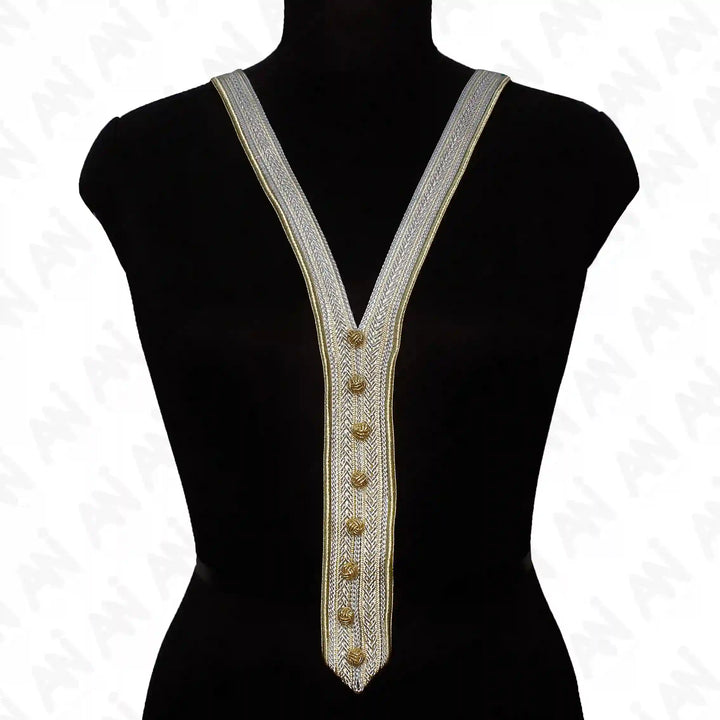 V Shape Zari  Neckline