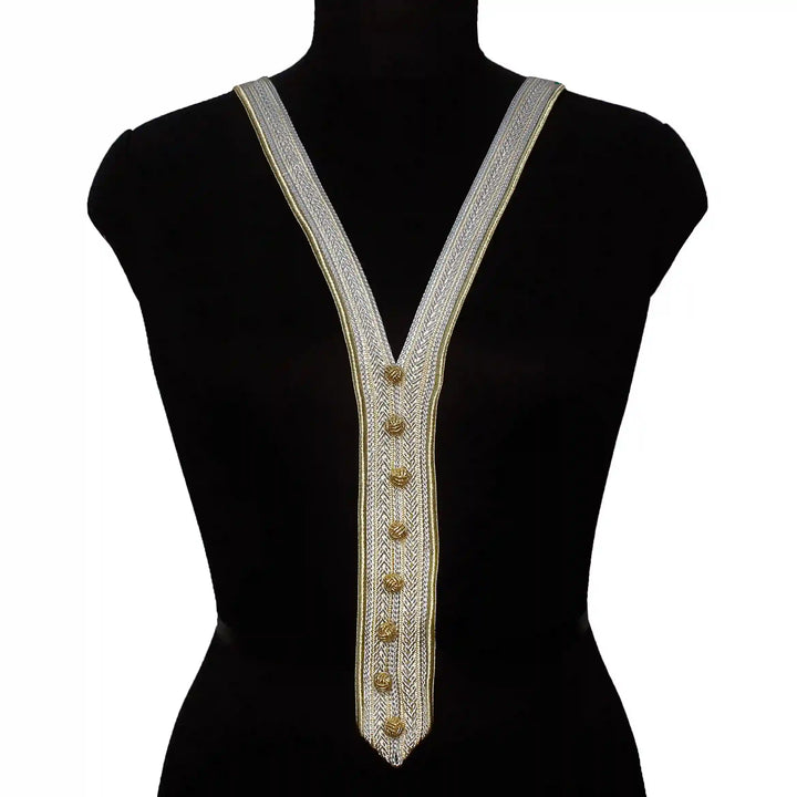 V Shape Zari  Neckline