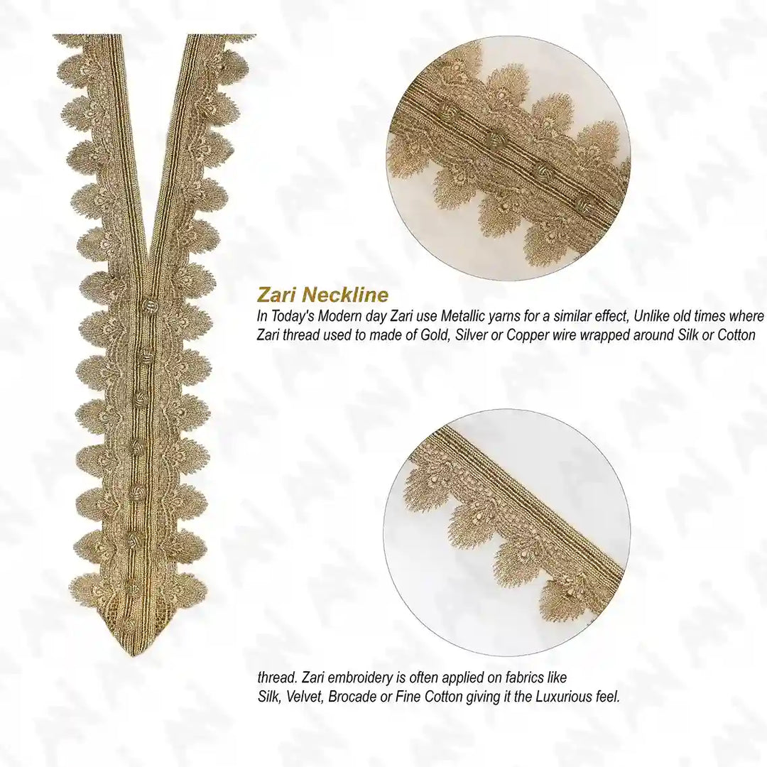 Maggram Work V Shape Neckline