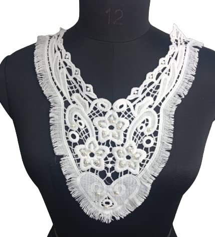 Measurement guide of floral border design neckline by Ani Accessories for women’s dresses, shirts, and kurtis for perfect fit