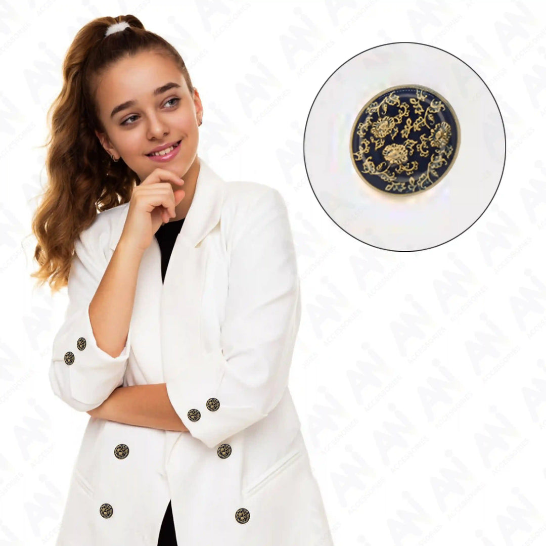 Floral Buttons for White, Cream, Brown, Grey, Olive Green and Trending Coat Colors  Perfect for Customizing and Fashion