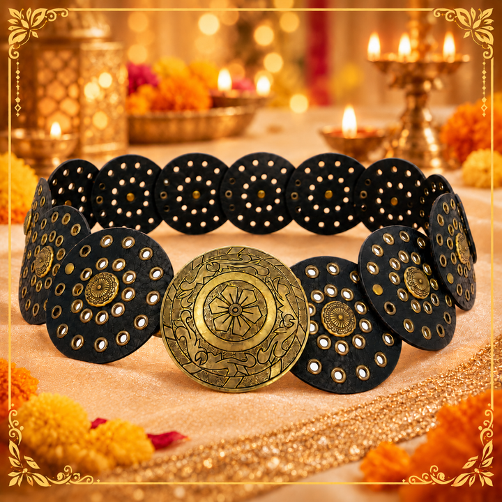 Big Metallic Disk Moroccan Boho Belt