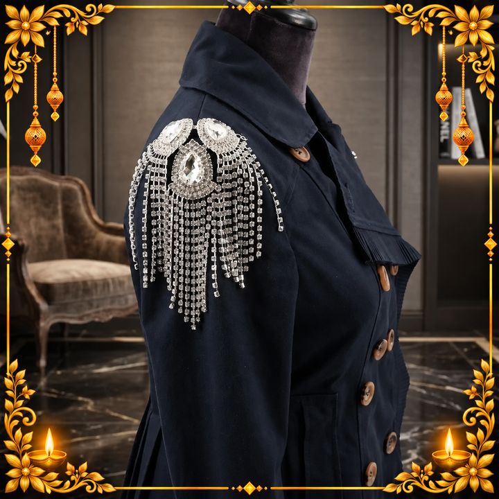 Royal Crystal Cascade Shoulder Patch (1 Pair )