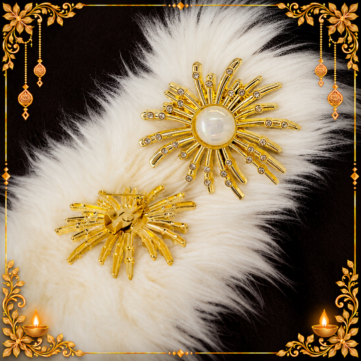 Ani Accessories Floral Pearl Brooch for Sarees & Outfits