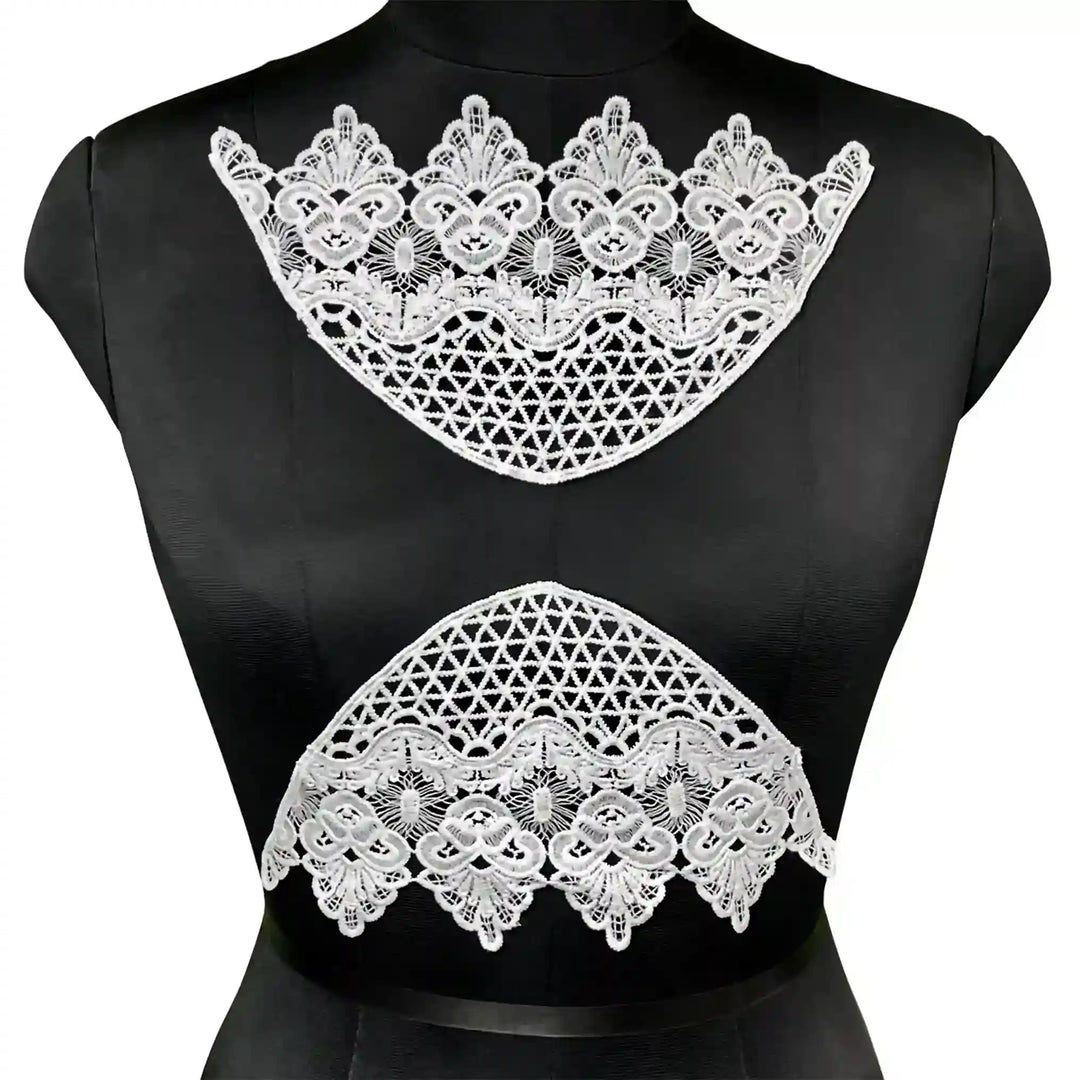 Pair cross floral style patch by Ani Accessories, ideal for sewing, garment decoration and ethnic wear enhancement.